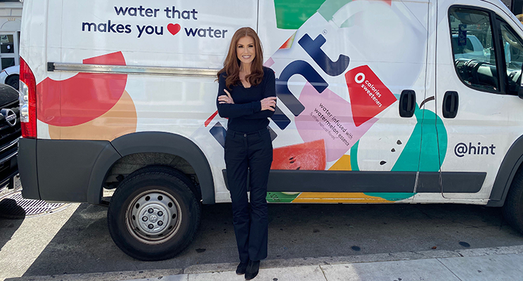 Kara Goldin with Hint Delivery Truck